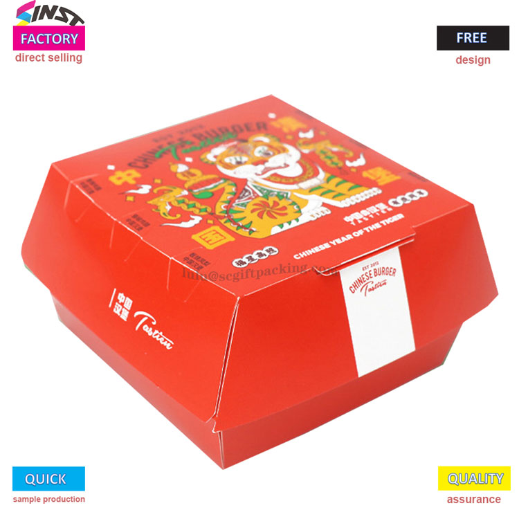 Hamburger Takeaway Food -pakkauspaperilaatikko